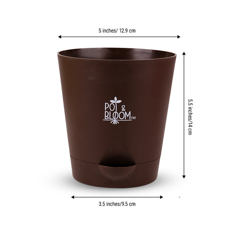 5-inch self-watering Pot - Set of 4